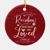 素朴な農家の猫または犬のペット追悼記念品 セラミックオーナメント (正面)