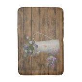 素朴な農家の田舎の納屋の木材ラベンダー バスマット (正面縦)