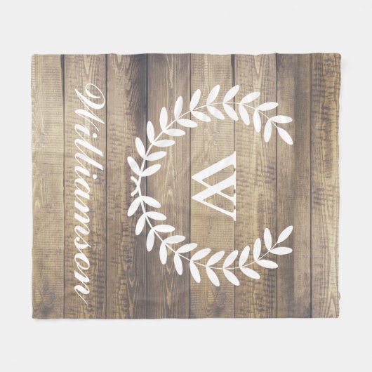 素朴な農家の納屋の木製の月桂樹の姓 フリースブランケット (正面(横))
