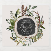 素朴な農家の納屋の植物学的なブライダルシャワー リキュールボトルラベル (シングルラベル)