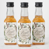 素朴な農家の納屋の植物学的な結婚前のお茶会 リキュールボトルラベル (ボトル)