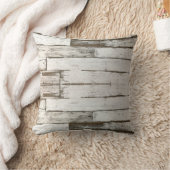素朴な農家の納屋ベージュ灰色の白い木目 クッション (ブランケット)