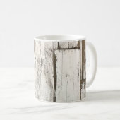 素朴な農家の納屋ベージュ灰色の白い木目 コーヒーマグカップ (正面右)