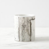 素朴な農家の納屋ベージュ灰色の白い木目 コーヒーマグカップ (中央)