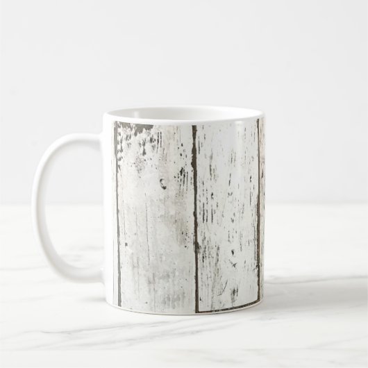 素朴な農家の納屋ベージュ灰色の白い木目 コーヒーマグカップ (左)