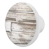 素朴な農家の納屋ベージュ灰色の白い木目 セラミックノブ (右)