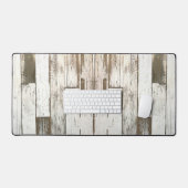 素朴な農家の納屋ベージュ灰色の白い木目 デスクマット (キーボード&マウス)