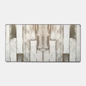 素朴な農家の納屋ベージュ灰色の白い木目 デスクマット (正面)