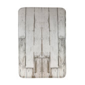 素朴な農家の納屋ベージュ灰色の白い木目 バスマット (正面縦)