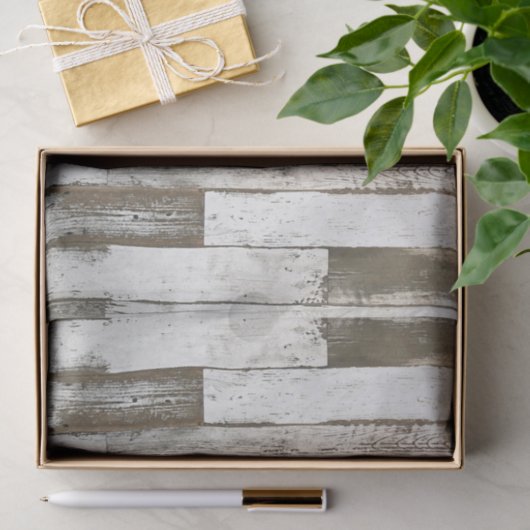 素朴な農家の納屋ベージュ灰色の白い木目 薄葉紙 (ギフト)