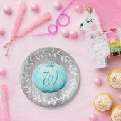 素朴な農家の青いカボチャ及びリース ペーパープレート (パーティー)