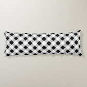 素朴な農家シックな黒と白の格子柄 ボディピロー (裏面)