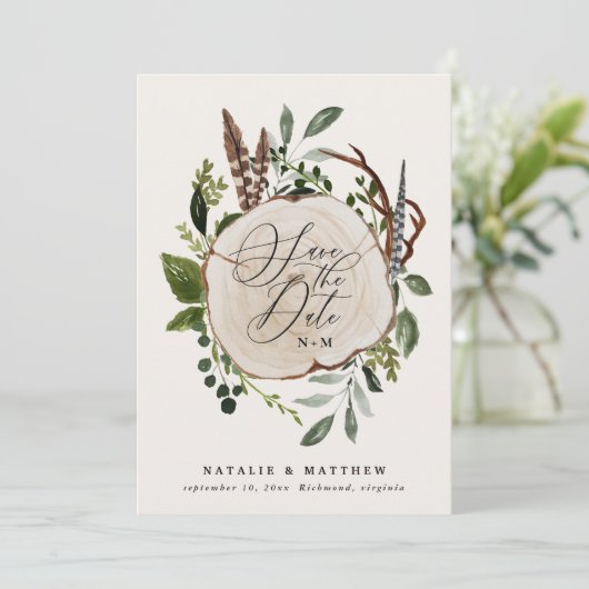 素朴な農家スタイルのエレガントな秋のウェディング セーブザデート (スタンド正面)