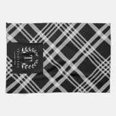 素朴な農家スタイルのファミリー名前モノグラムリース キッチンタオル (横)