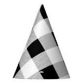 素朴な農家スタイルのブラックアンドホワイトのバイソン柄パーティー パーティーハット (左)