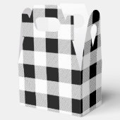 素朴な農家スタイルのブラックアンドホワイトのバイソン柄パーティー フェイバーボックス (オープン)