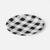 素朴な農家スタイルのブラックアンドホワイトのバイソン柄パーティー ペーパープレート (アングル)