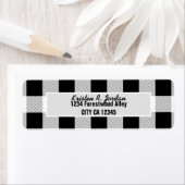 素朴な農家スタイルのブラックアンドホワイトのバイソン柄パーティー ラベル (インサイチュ)