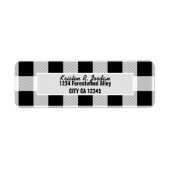 素朴な農家スタイルのブラックアンドホワイトのバイソン柄パーティー ラベル (正面)