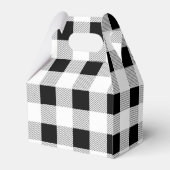 素朴な農家スタイルの黒白ブッファロープレイドパーティー フェイバーボックス (裏面サイド)