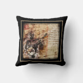 素朴な農家小屋のバンジョー奏者 クッション (裏面)