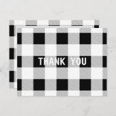 素朴な農家白黒バッファロープレイドパーティー ポストカード (正面/裏面)