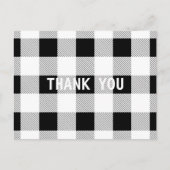 素朴な農家白黒バッファロープレイドパーティー ポストカード (正面)