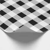 素朴な農家白黒バッファロープレイドパーティー ラッピングペーパー (角)