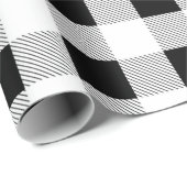 素朴な農家白黒バッファロープレイドパーティー ラッピングペーパー (ロールコーナー)