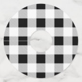 素朴な農家白黒バッファロープレイドパーティー ワイングラスタグ (裏面)