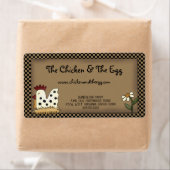 素朴な農村の手描き鶏のラベル ラベル (インサイチュ)