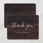 素朴な農村の納屋の木のウェディングシャワー誕生日 サンキューカード (正面/裏面)