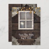 素朴な農村の納屋の窓の明かり 保存の日付 案内ポストカード (正面/裏面)