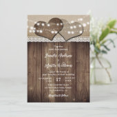 素朴な農村の納屋の裏庭の結婚式の招待状 招待状 (スタンド正面)