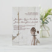 素朴な農村の風車の結婚式招待状 招待状 (スタンド正面)