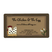 素朴な農村風の鶏のデザインラベル クラフト ラベル (正面)