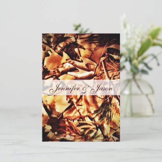 素朴な迷彩柄のカムフラージュのレースの結婚式招待状 招待状 (スタンド正面)