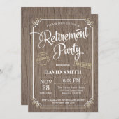 素朴な退職のパーティの招待状カード木 招待状 (正面/裏面)
