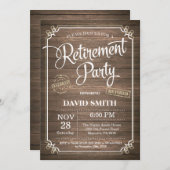 素朴な退職のパーティの招待状カード木 招待状 (正面/裏面)
