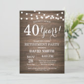 素朴な退職のパーティの招待状カード木 招待状 (スタンド正面)