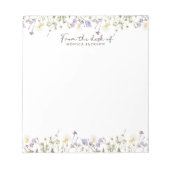 素朴な野の花の机から ノートパッド (正面)