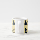 素朴な野生のアメリカヘラジカのオオカミの荒野山の小屋 エスプレッソカップ (裏面)