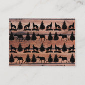 素朴な野生のアメリカヘラジカのオオカミの荒野山の小屋 名刺 (裏面)