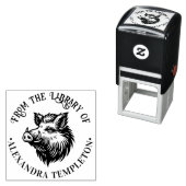 素朴な野生のイノシシの頭のライブラリブック名 #1P セルフインキングスタンプ (インサイチュ)