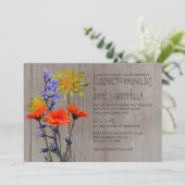 素朴な野生の花の結婚式招待状 招待状 (スタンド正面)