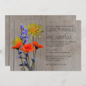 素朴な野生の花の結婚式招待状 招待状 (正面/裏面)