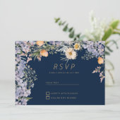 素朴な野生の花を添えたカントリー調の花のRSVP 招待状 (スタンド正面)