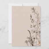 素朴な野生の花 秋のブライダルシャワー 招待状 (裏面)