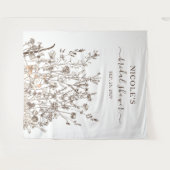 素朴な野生の花 秋のブライダルシャワー 背景 タペストリー (正面(横))