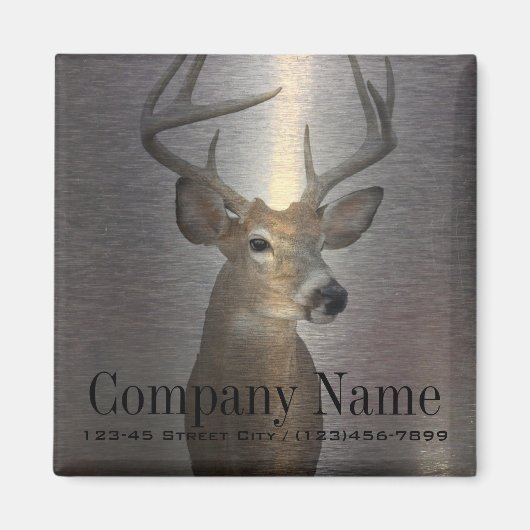 素朴な金属の西カントリーの鹿建築 マグネット (正面)